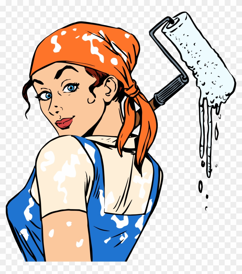 19 Painter Clipart Female Painter Huge Freebie Download - Woman Painter Cartoon - Png Download #909289