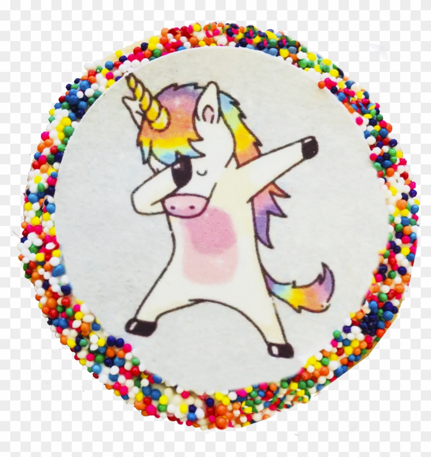 Dabbing Unicorn Sugar Cookies With Nonpareils - Sugar Cookie Unicorns Clipart