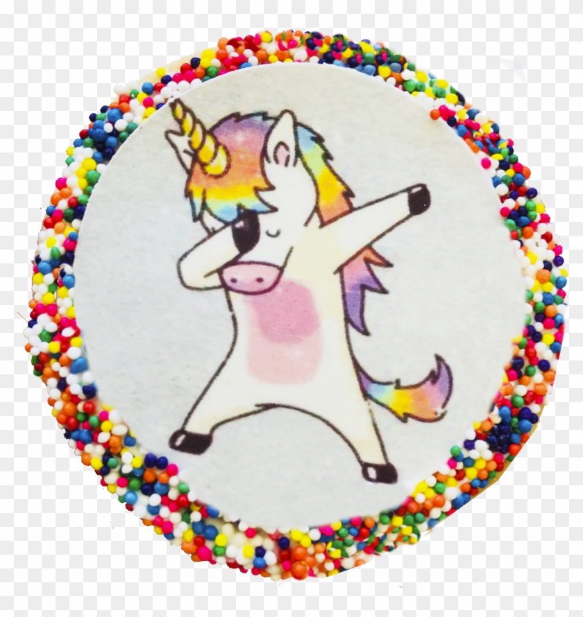 Dabbing Unicorn Sugar Cookies With Nonpareils - Sugar Cookie Unicorns Clipart #909761