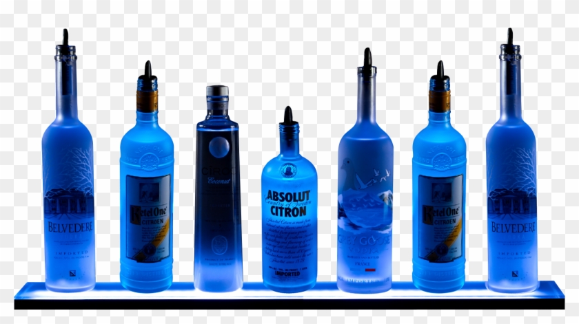 2ft Blue Light Shelf White Background - Liquor Bottle With White Background Clipart