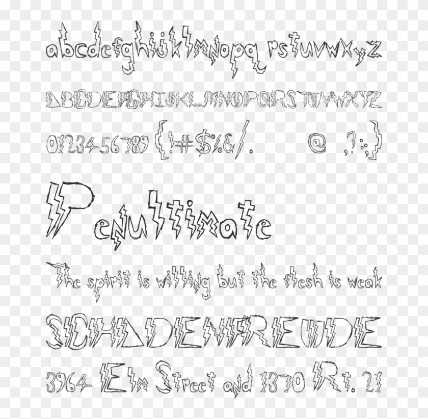 Lightning Strike - Handwriting Clipart