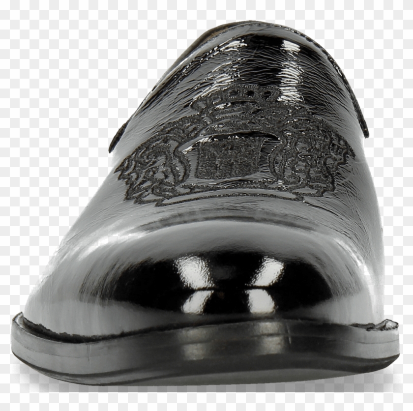 Loafers Prince 2 Patent Soft Black Embrodery Crown - Silver Clipart