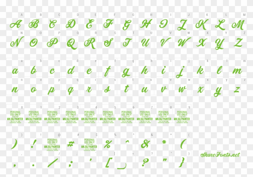 Font Painter Preview - Neat Handwriting Font Alphabet Clipart #910115