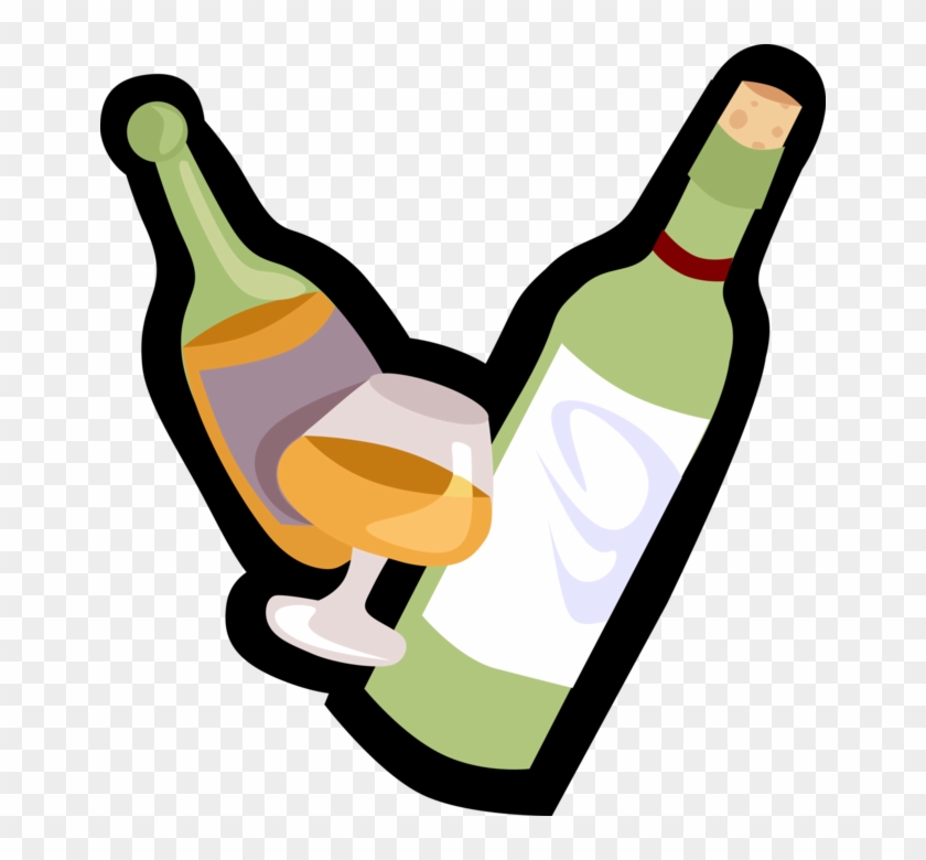 Vector Illustration Of Alcohol Beverage Wine And Liquor Clipart