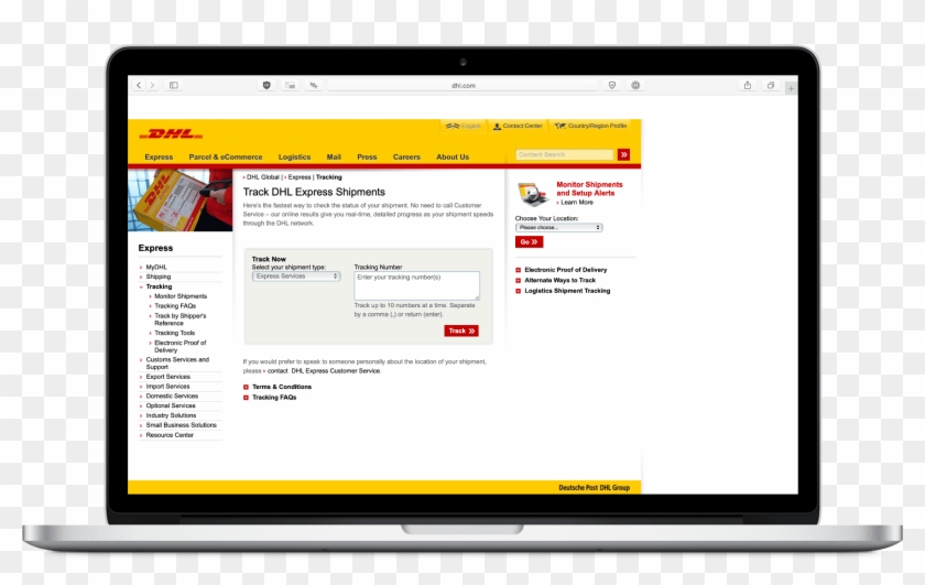 Image Of Dhl Package Tracking Website - Dhl Clipart #910572