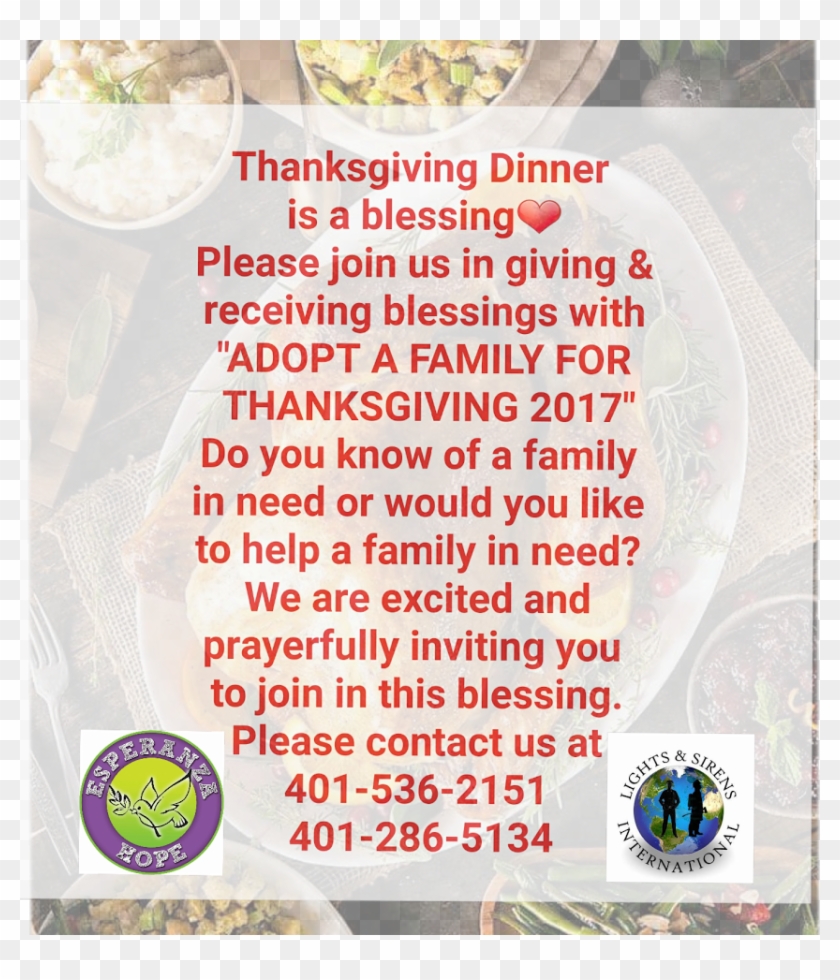 Adopt A Family For Thanksgiving Dinner - Dish Clipart #911142