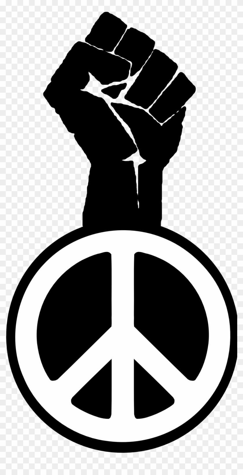 Fight The - Peace Sign With Fist Clipart