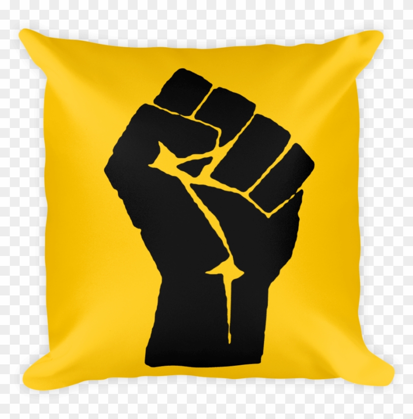 Yellow Black Power Fist Square Pillow - Civil Rights Movement Clipart - Png Download