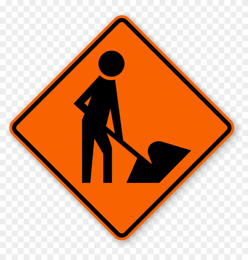 Road Warning Sign - Road Construction Signs Clipart