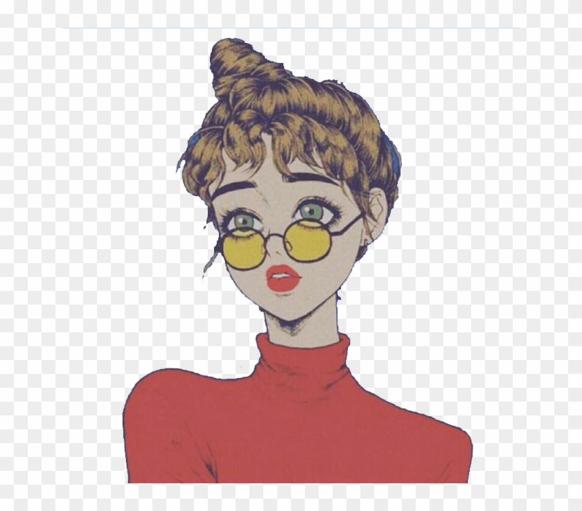 Aesthetic Girl With Glasses Drawing Clipart #915029