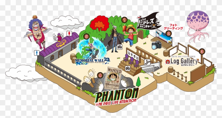Luffy's Endless Adventure - One Piece Tokyo Tower Map Clipart