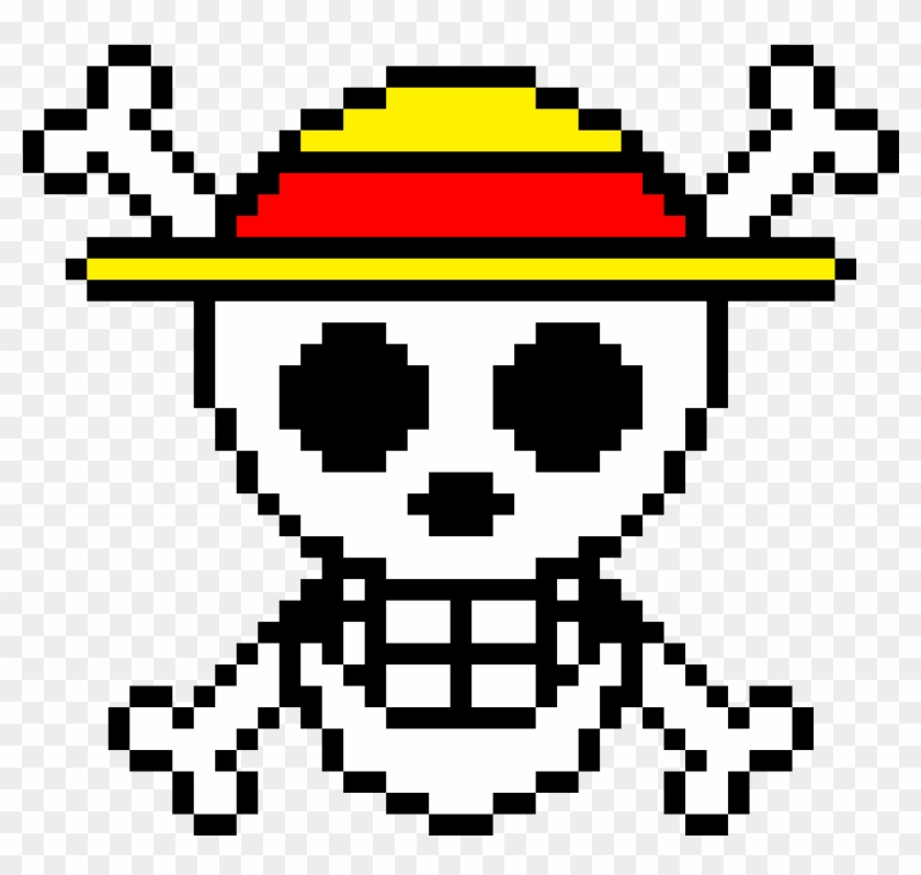 One Piece Symbol - Pixel Art Luffy Minecraft Clipart