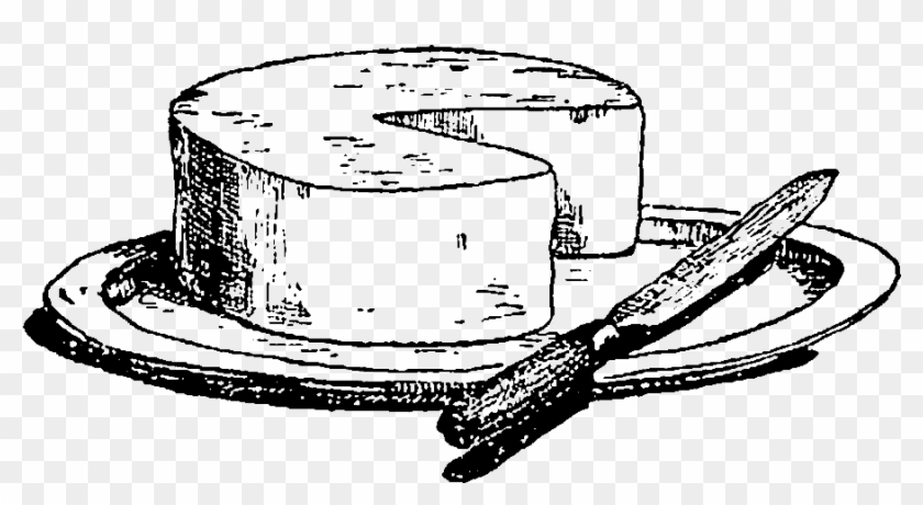 Cheese Plate Image - Black And White Cheese Clipart Png Transparent Png