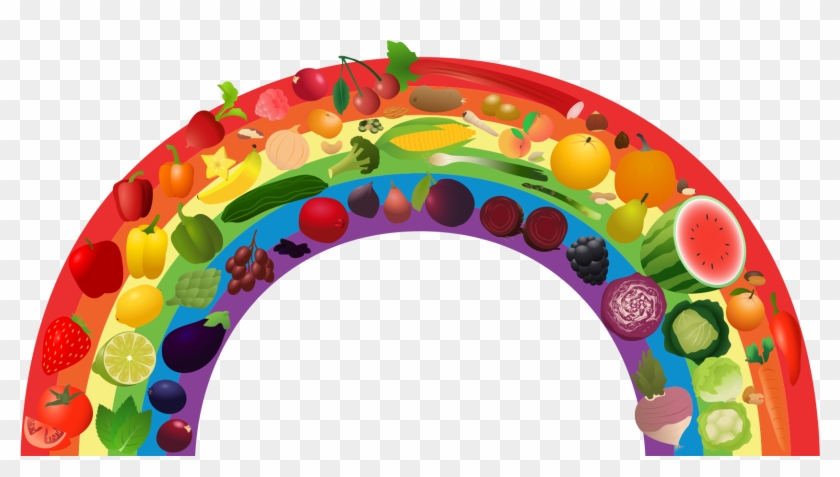 Meal Clipart Plate Food - Fruit And Vegetables Rainbow - Png Download #916094