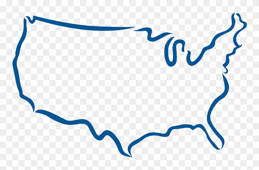 Usa Outline - Red Outline Of United States Clipart #916142