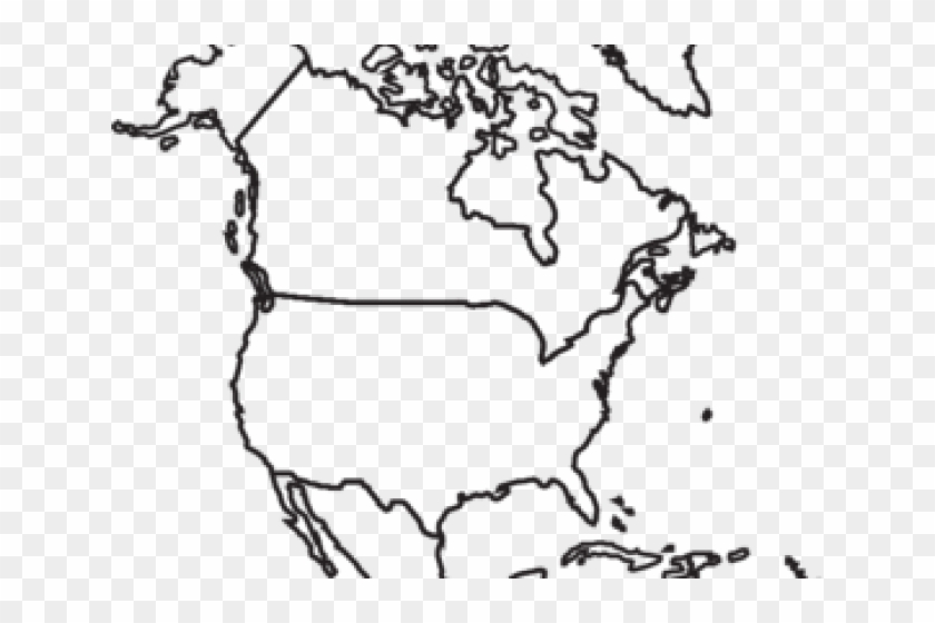 Map Of The Usa Clipart Outline - Black Map Of North America - Png Download #916471