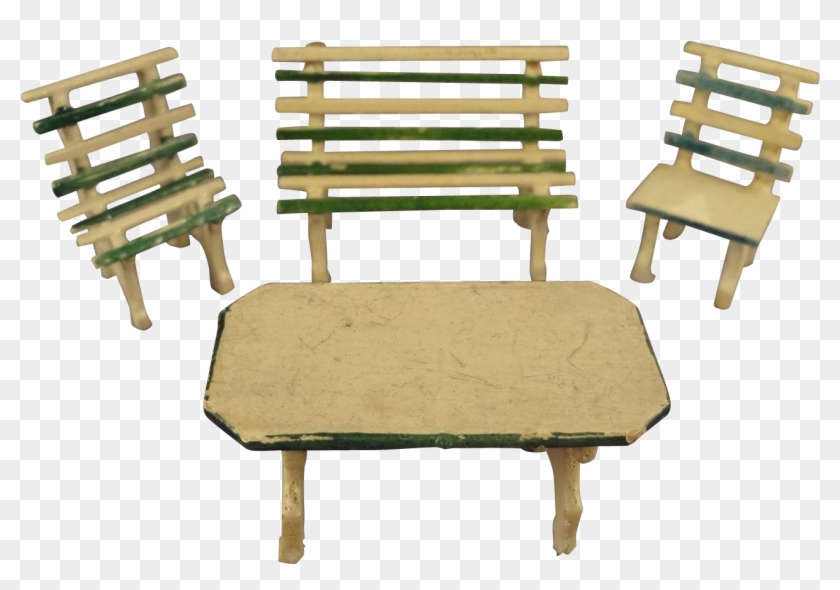 German Garden Set Park Bench Table Chairs In Small Clipart #916833