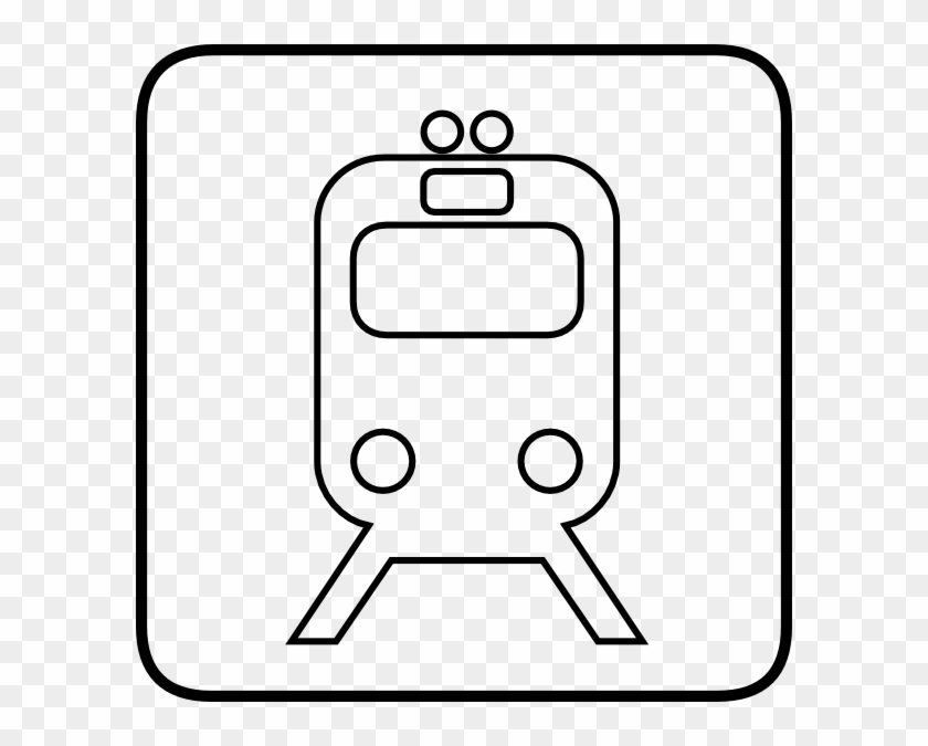 Train Black And White Sign Clip Art - Clip Art White Train - Png Download