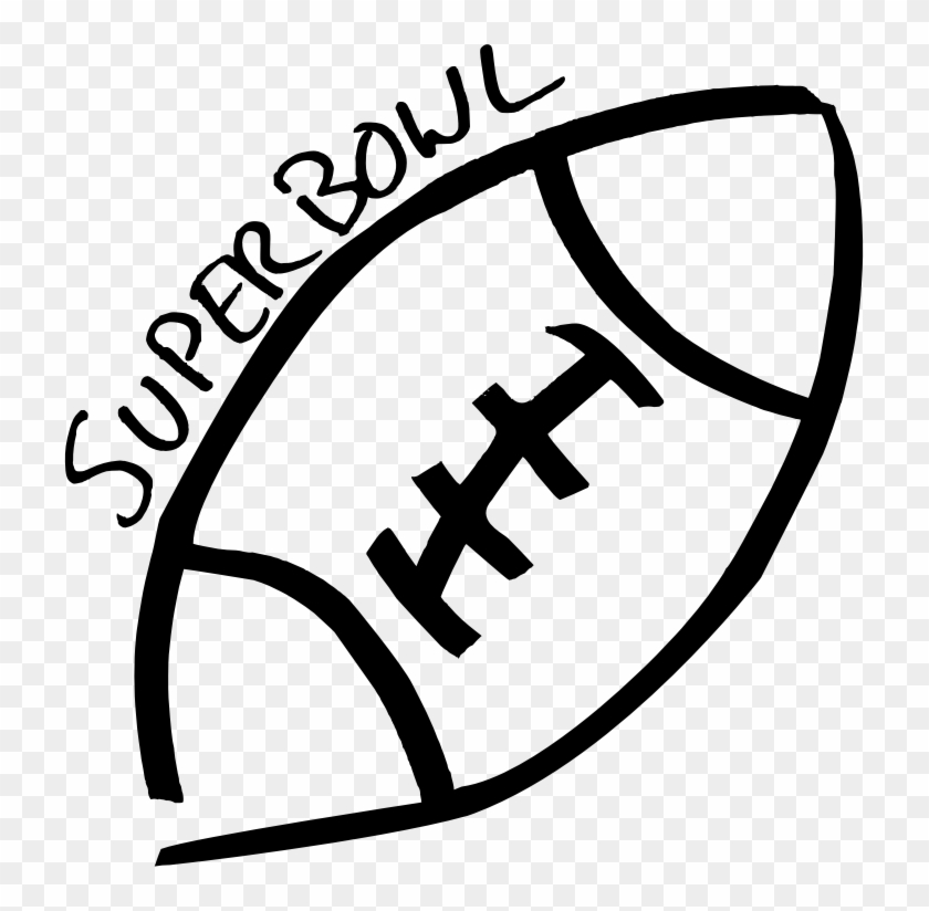 Football Sketch - Superbowl Black And White Clipart #917091