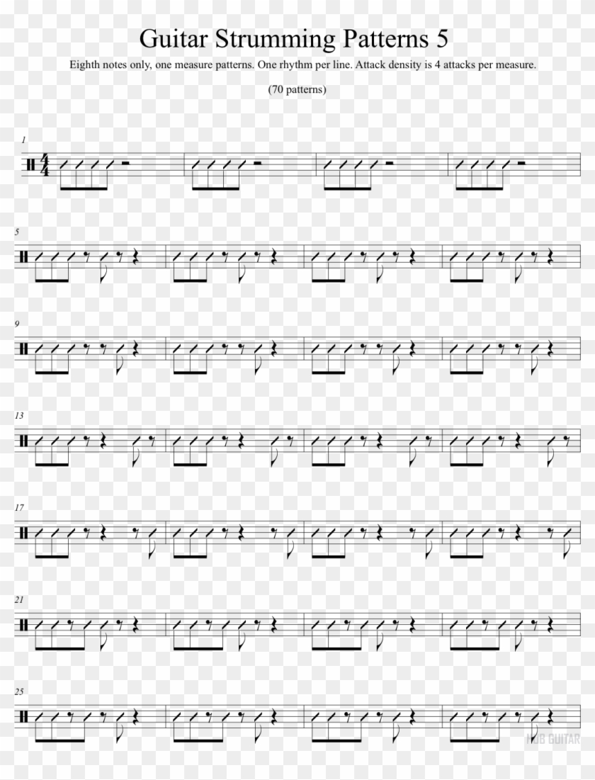 Eighth-note Strumming Patterns, Pt - Guitar Strumming Patterns Pdf Clipart