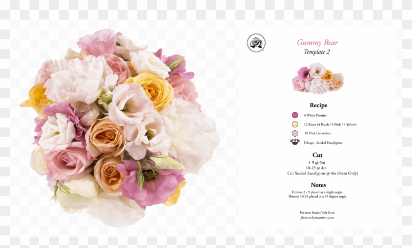Fbn Arrangement And Recipe 0009 Pink Gummy Bear - Garden Roses Clipart #917936