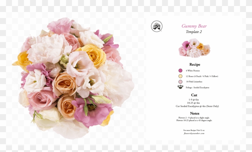 Fbn Arrangement And Recipe 0009 Pink Gummy Bear - Garden Roses Clipart