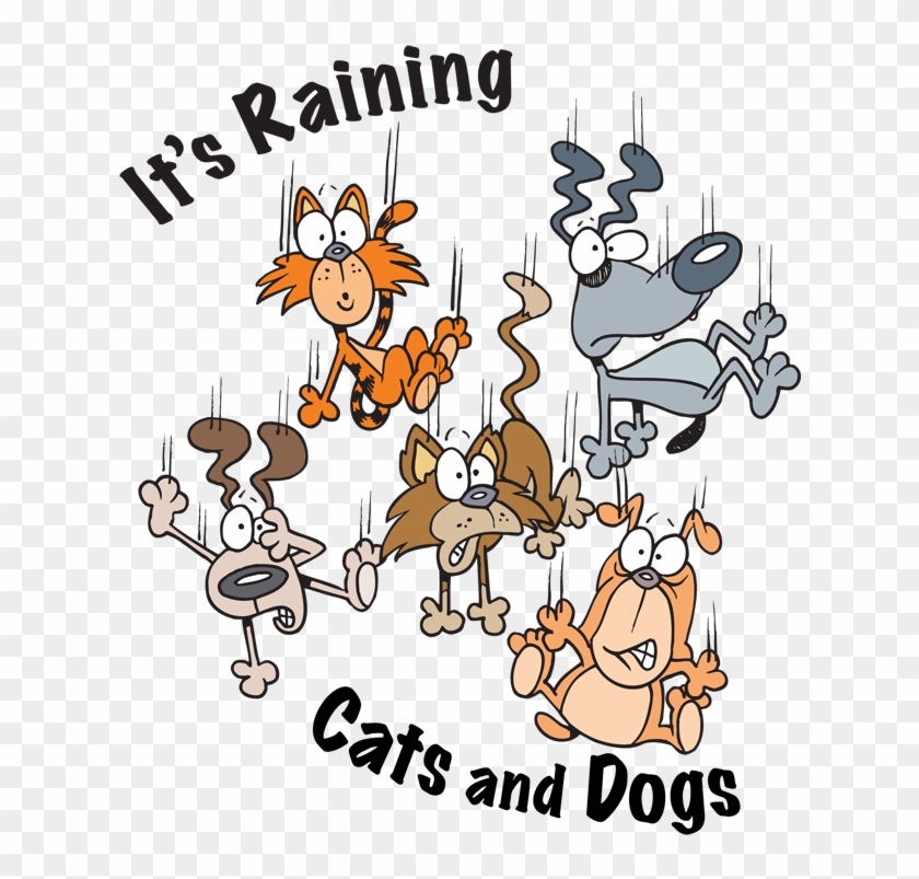 Dog Cat Clipart Group Png Royalty Free Download - It's Raining Cats And Dogs Transparent Png