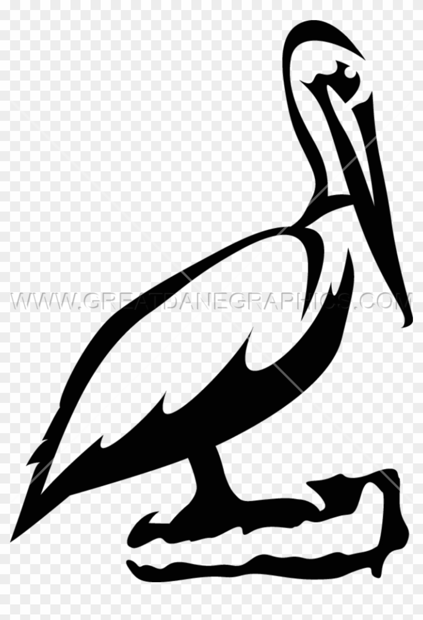 Free Pixels Production Ready Artwork For T Shirt - Black And White Pelican Clip Art - Png Download #918737