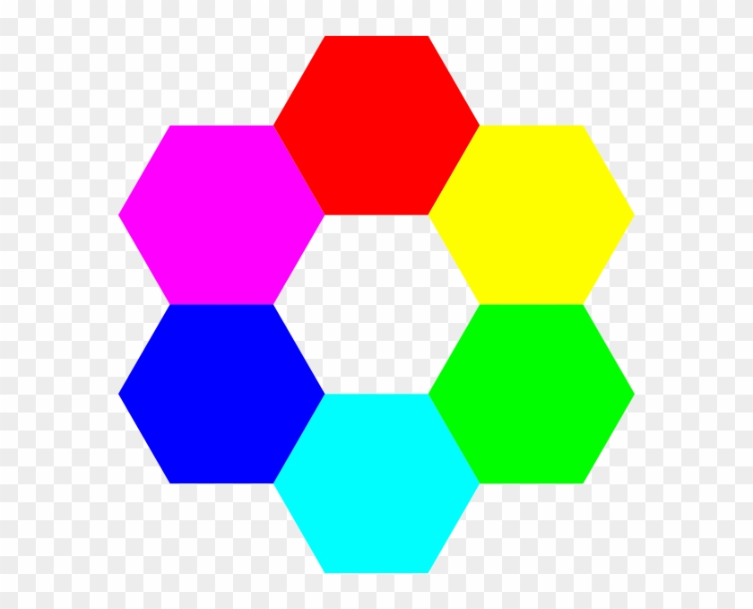 Rainbow Hexagons Clip Art At Clker - 6 Colors - Png Download