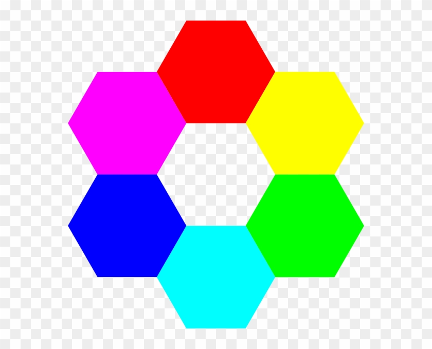 Rainbow Hexagons Clip Art At Clker - 6 Colors - Png Download #919127