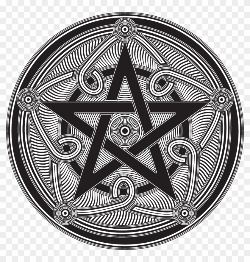 Satanic Pentagram Coloring Pages With Celtic Tattoo - Pagan Pentagram Clipart