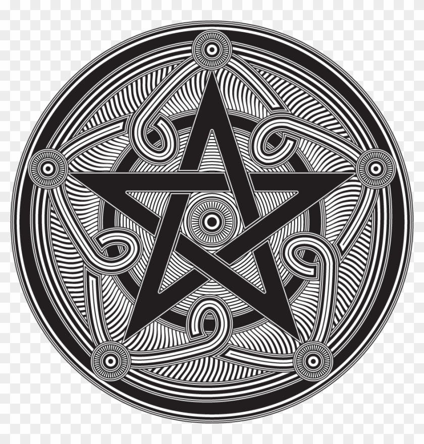 Satanic Pentagram Coloring Pages With Celtic Tattoo - Pagan Pentagram Clipart #919427
