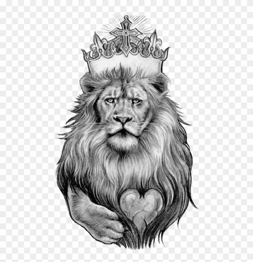 Free Png Download Lion Tattoo Designs Png Images Background - Lion With Crown Tattoo Designs Clipart #919967