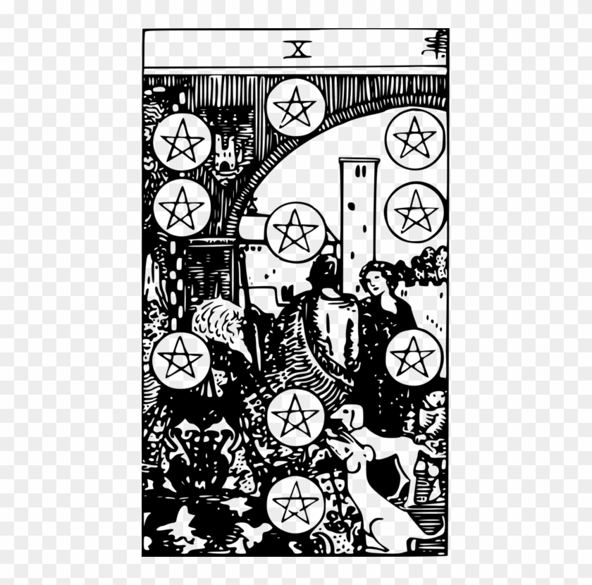 The Pictorial Key To The Tarot Rider-waite Tarot Deck - Dziesiątka Denarów Clipart