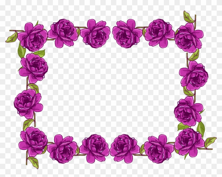 Rose Border Clip Art Png - Rose Flower Border Design Transparent Png #921109