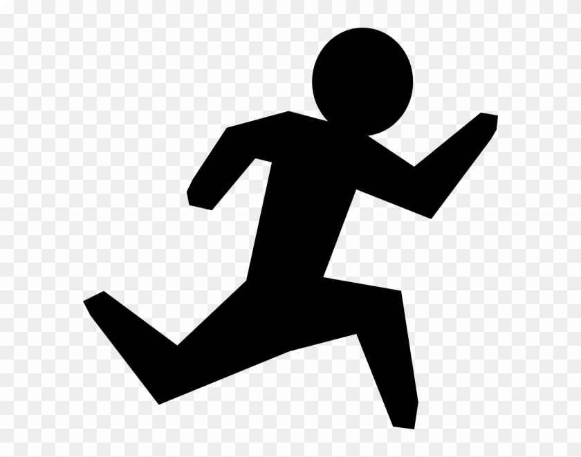 Running Stick Figure Png - Black And White Person Running Clipart #921879
