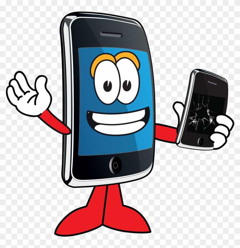 Mascot Broken Phone - Phone Repair Png Clipart