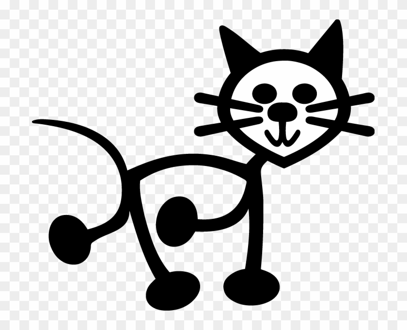 Stick Cow Farm Animal - Cat Stick Figure Clip Art - Png Download