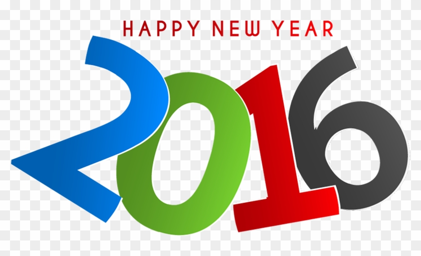 Multicolor New Year 2016 Text Design - 2016 Text Design Clipart