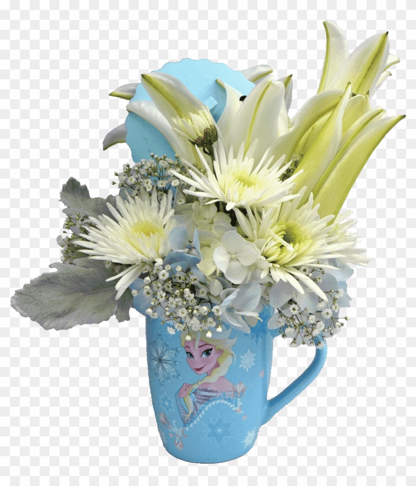 Anna And Elsa Flower Mug With Lid - Bouquet Clipart