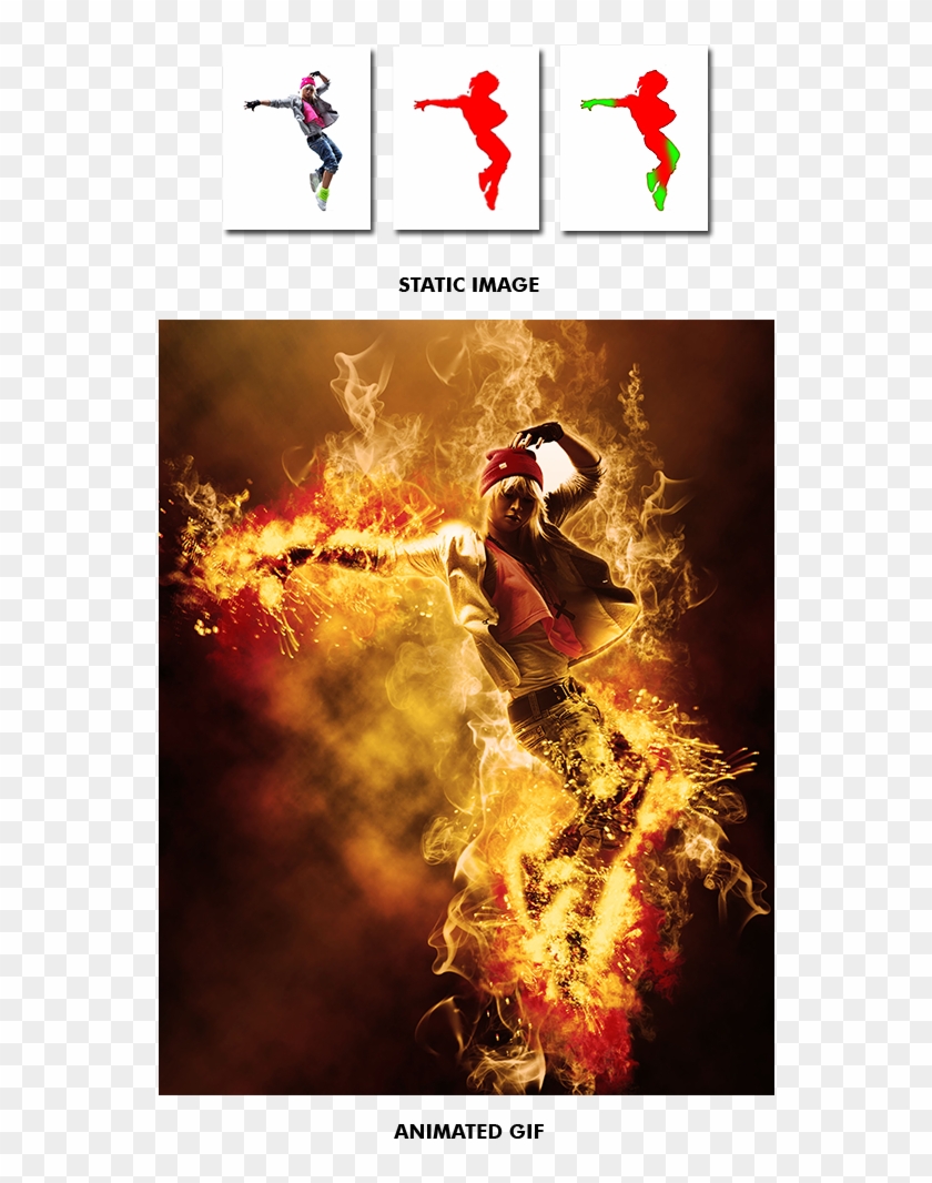 Gif Animated Fire Photoshop Action By Smartestmind - Design Clipart