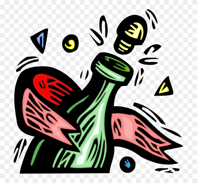 Vector Illustration Of Champagne Carbonated Sparkling Clipart