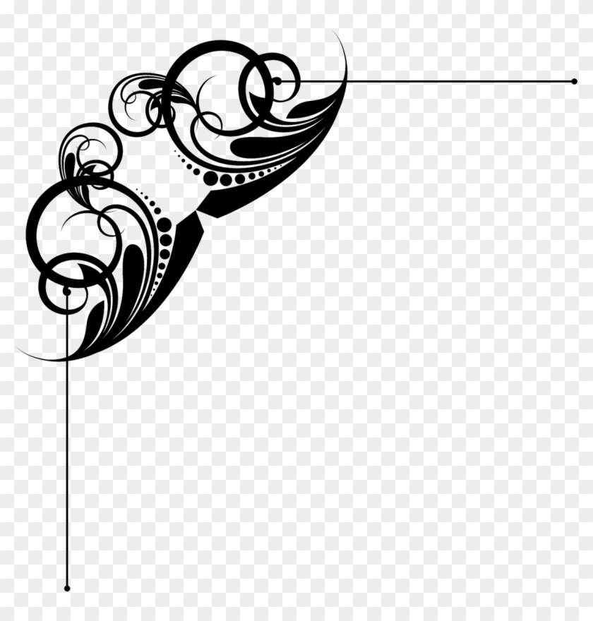 Deco,flowers - Decorative Corners Borders Clipart #926444