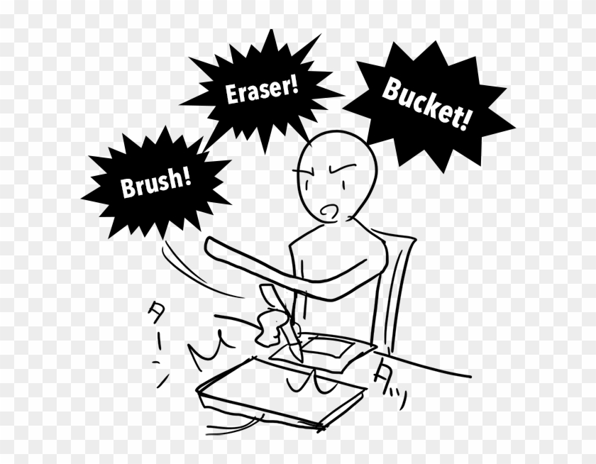 Select Brush Tool With B Key Select Eraser Tool With - Sitting Clipart #926474