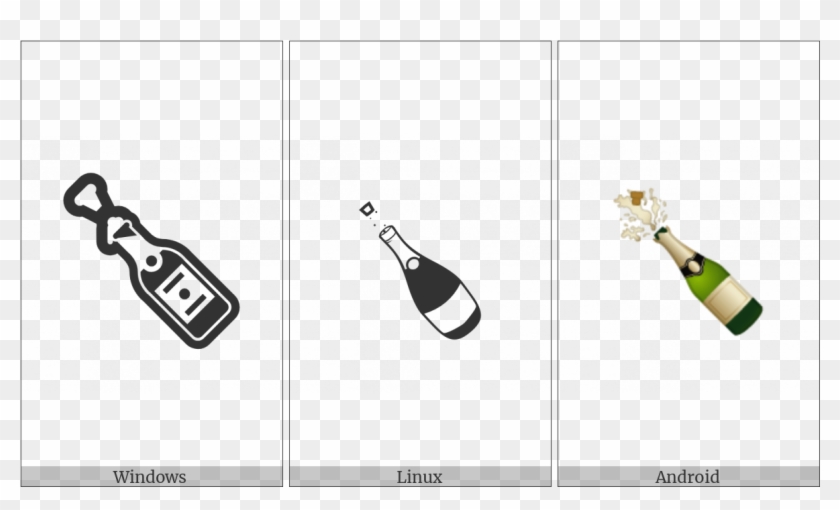 Bottle With Popping Cork On Various Operating Systems - Glass Bottle Clipart #926476
