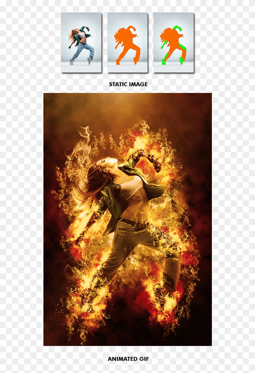 Gif Animated Fire Photoshop Action By Smartestmind - Poster Clipart