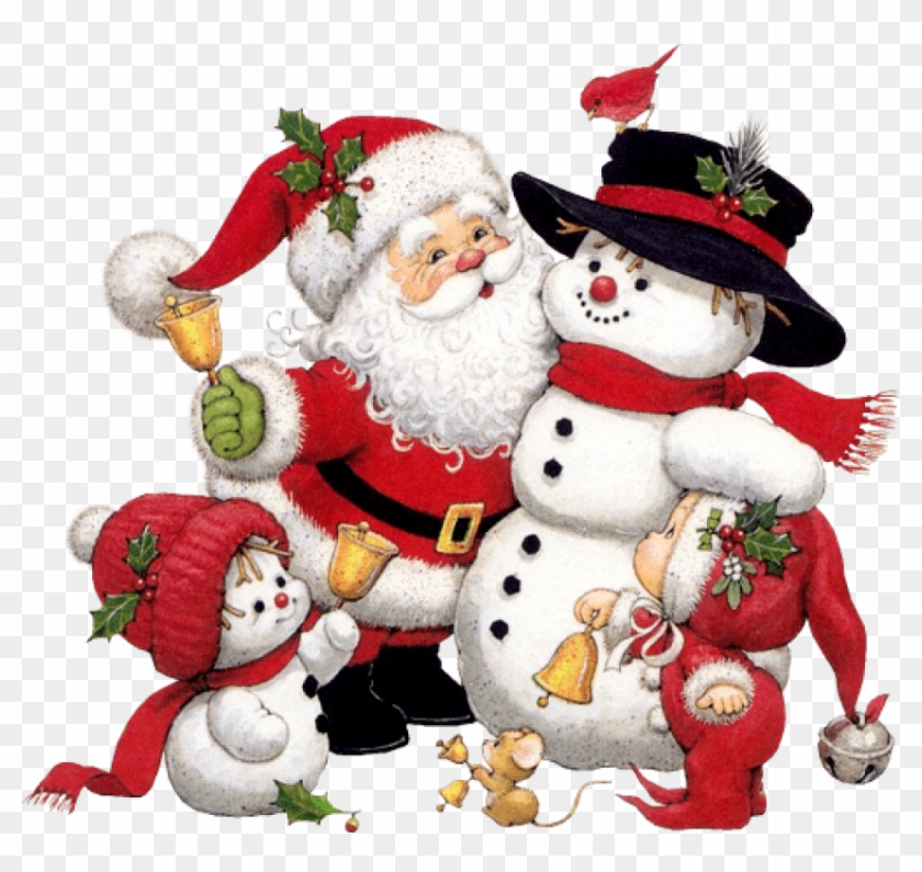 Free Png Cute Snowman Santa And Kid Png Images Transparent - Mensagem De Natal Gif Clipart
