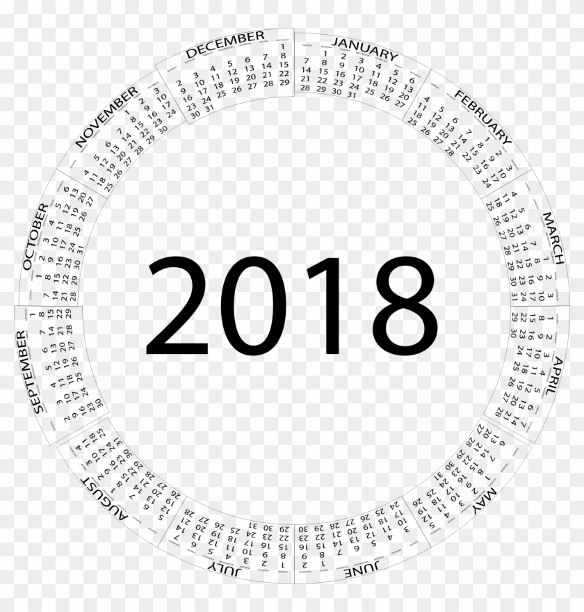 Big Image - Circular Calendar 2018 Clipart