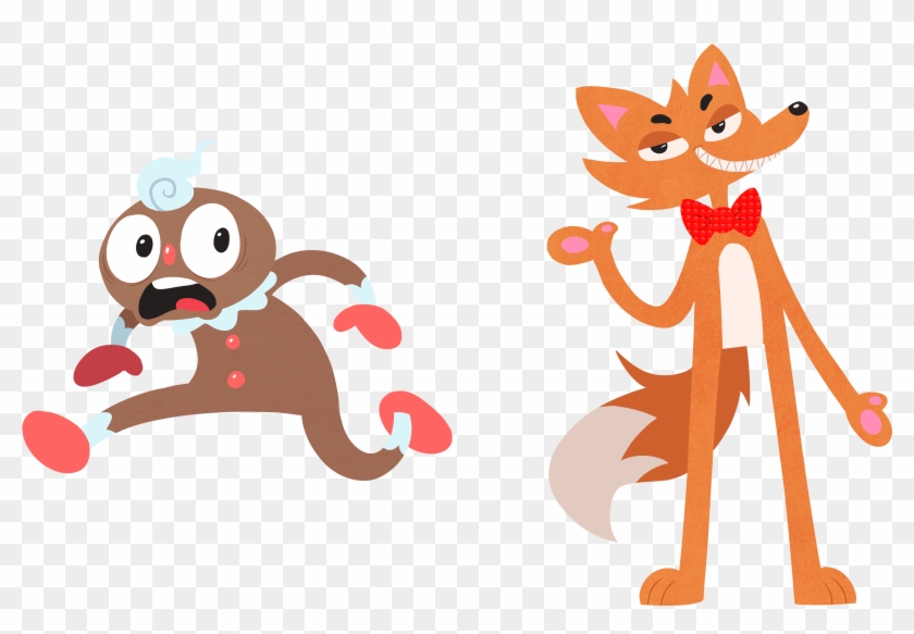 Gingerbread Man Fox Character Designs - Cartoon Clipart #928778