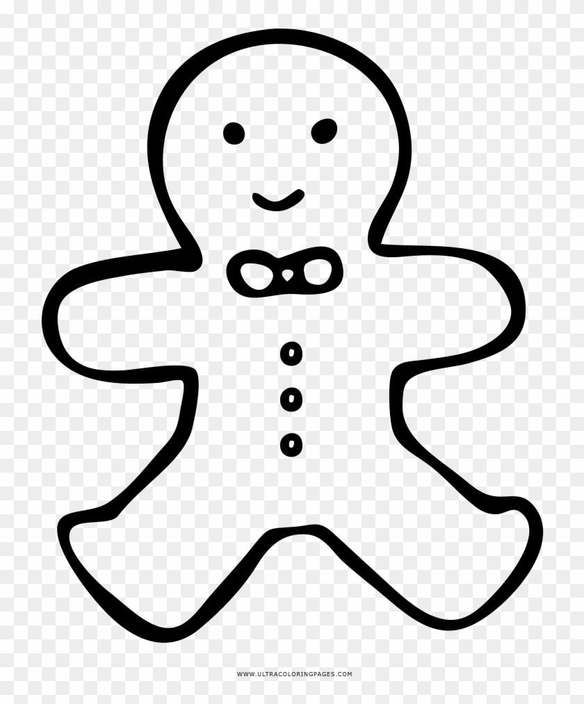 Gingerbread Man Coloring Page - Line Art Clipart